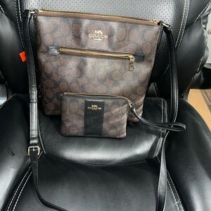 Coach Rowan file crossbody in signature canvas with wallet